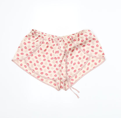 H&M Womens Beige Spotted  Hot Pants Shorts Size S