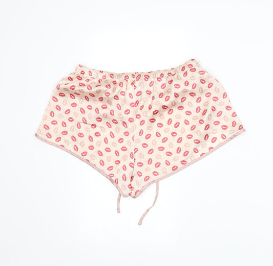 H&M Womens Beige Spotted  Hot Pants Shorts Size S