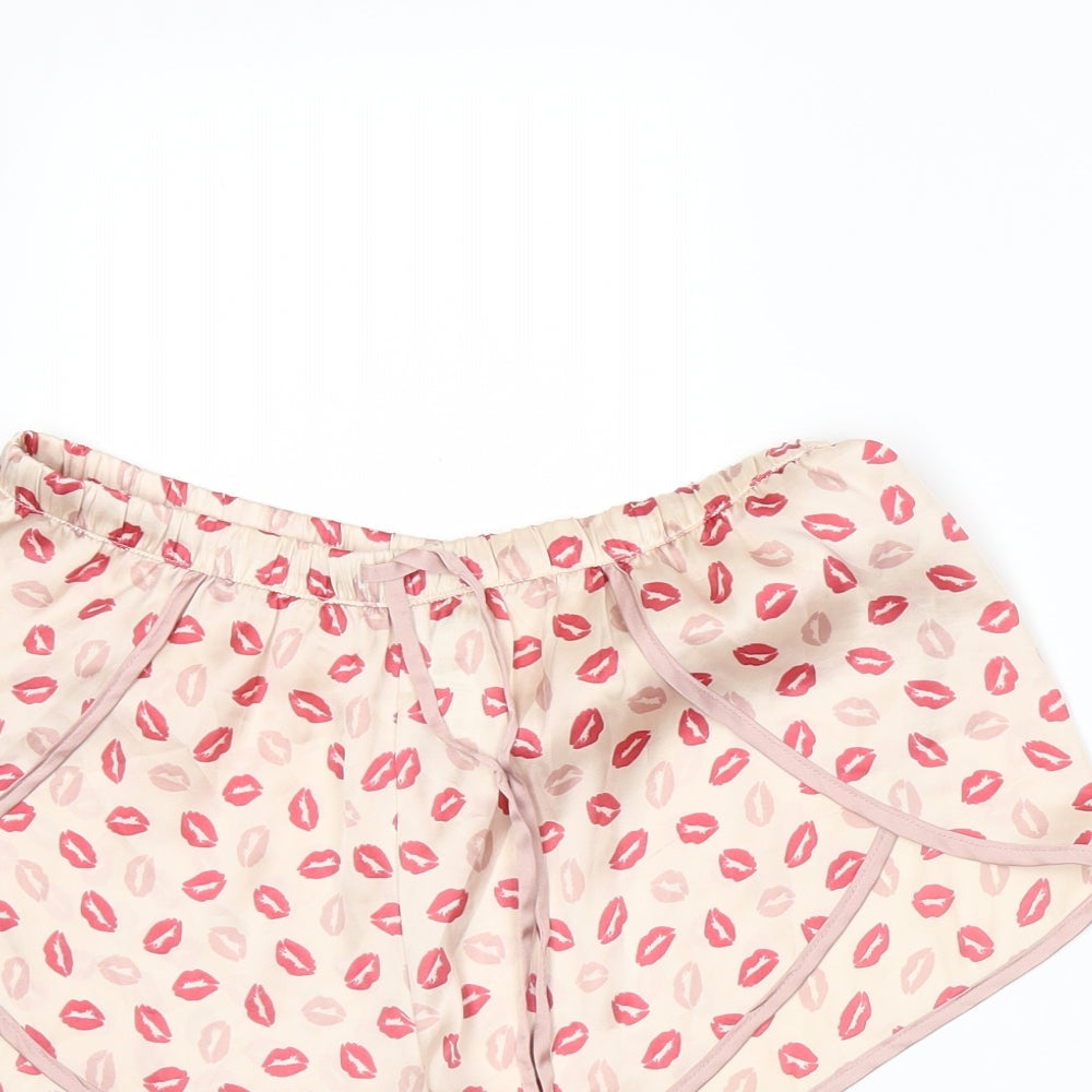H&M Womens Beige Spotted  Hot Pants Shorts Size S