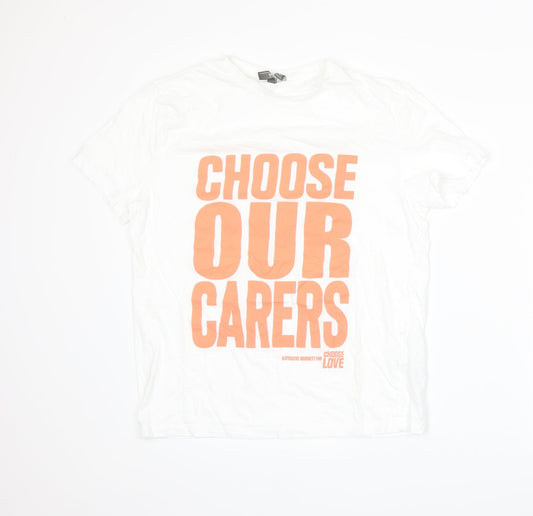 Womens UK Size S ASOS White Basic T-Shirt
