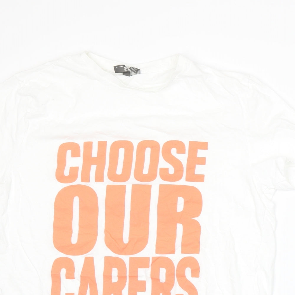 Womens UK Size S ASOS White Basic T-Shirt