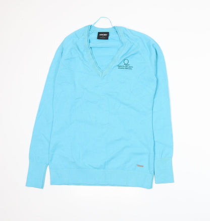 Galvin Green Womens Blue  Knit Pullover Jumper Size S