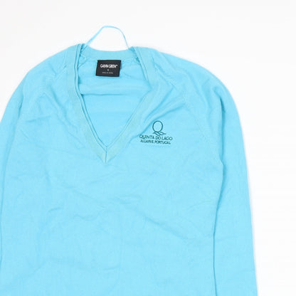 Galvin Green Womens Blue  Knit Pullover Jumper Size S