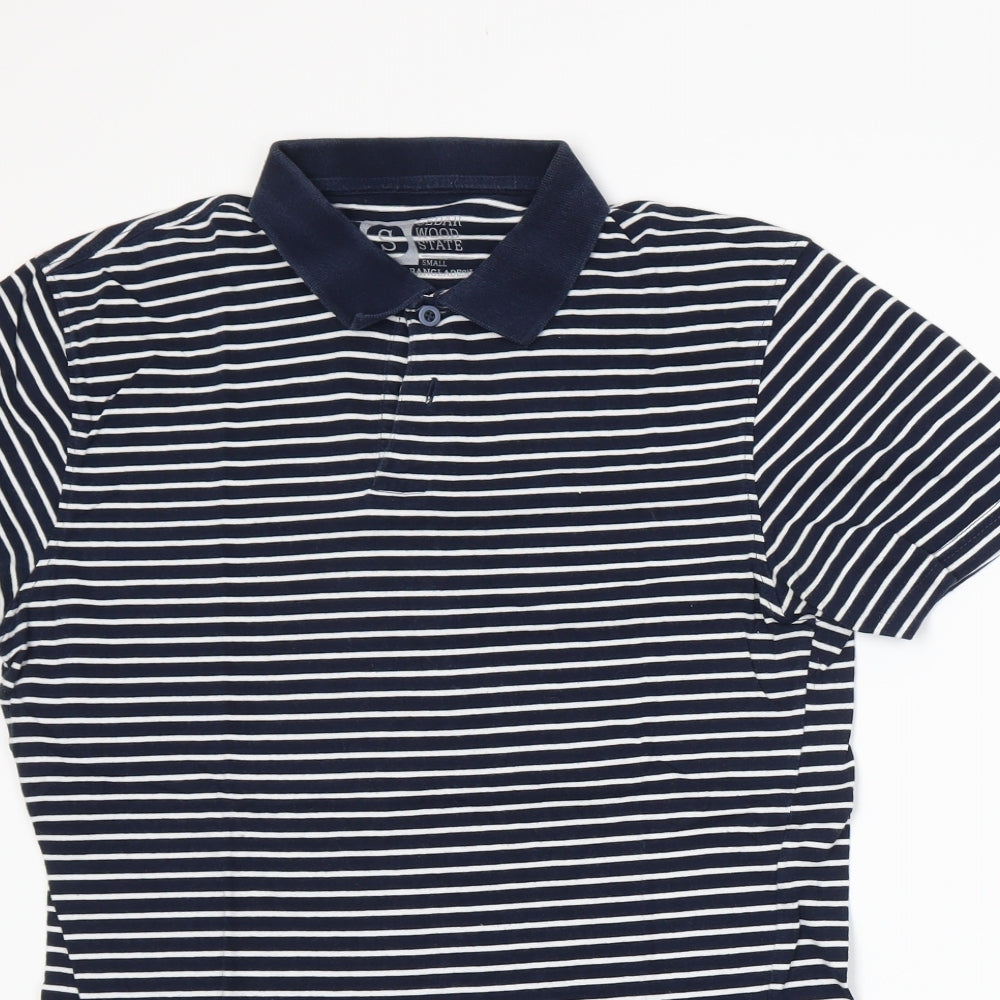 Cedar Wood State Mens Blue Spotted   Polo Size S