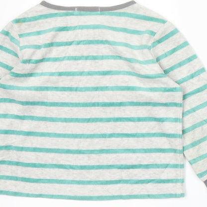 Monoprix Boys Green Striped  Basic T-Shirt Size 3 Years