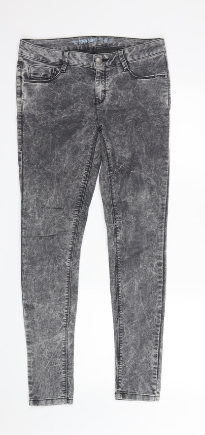Denim Co. Womens Grey  Denim Skinny Jeans Size 12 L30 in