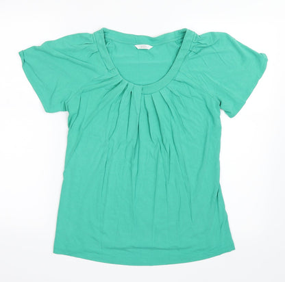Womens UK Size 8 Marks and Spencer Green Basic T-Shirt