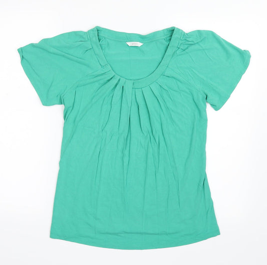 Womens UK Size 8 Marks and Spencer Green Basic T-Shirt