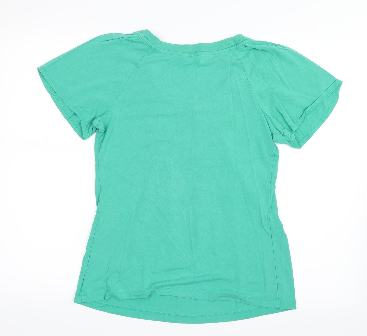 Womens UK Size 8 Marks and Spencer Green Basic T-Shirt