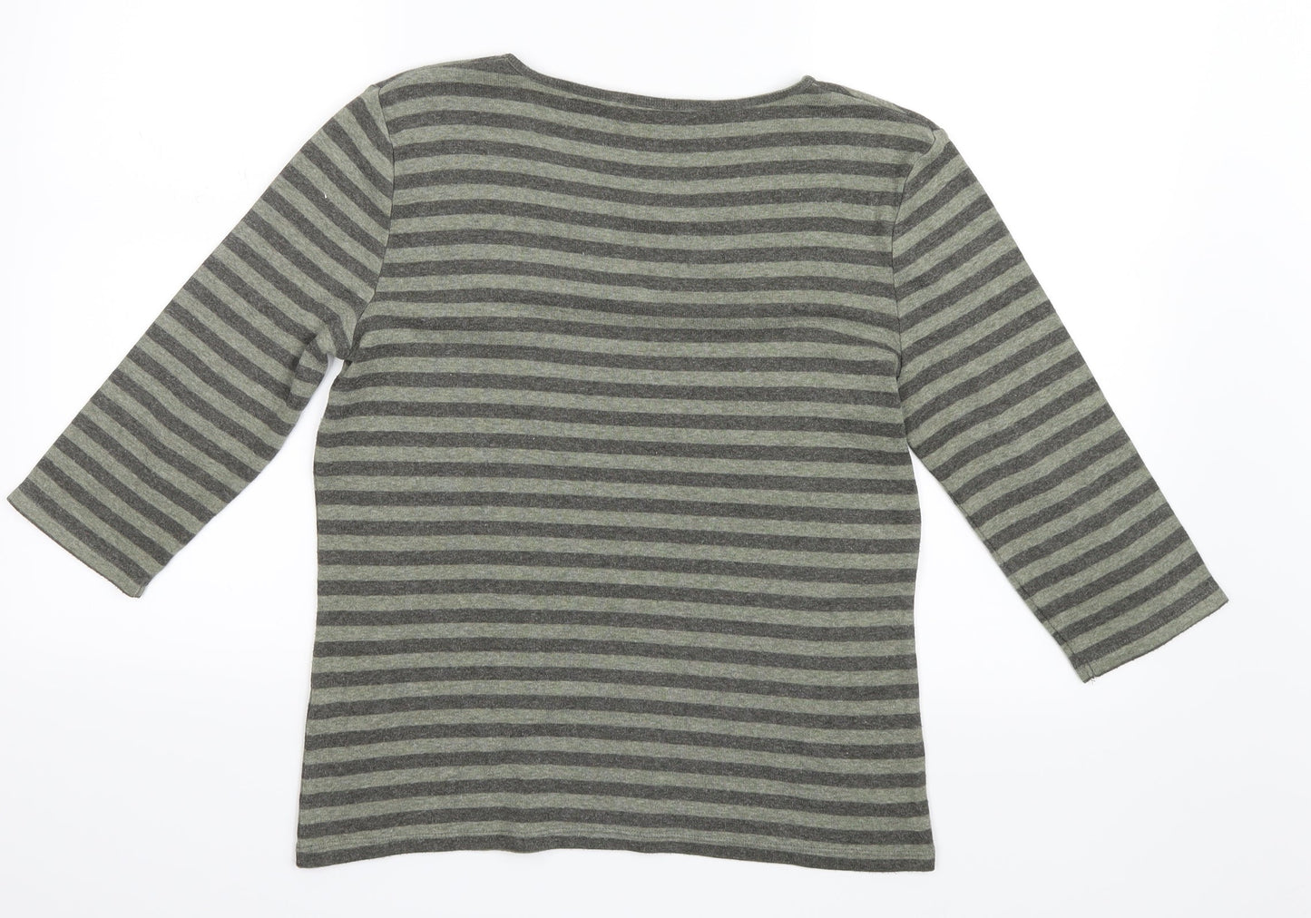 Dorothy Perkins Womens Green Striped Knit Pullover Jumper Size 14