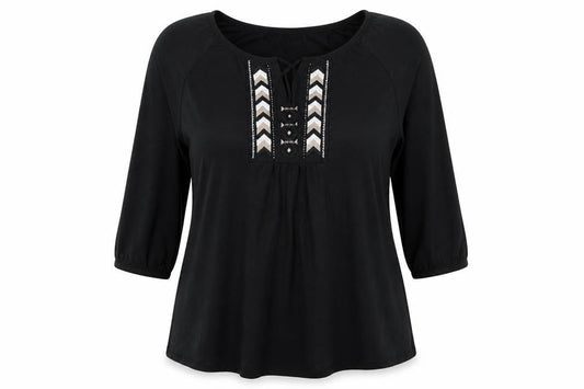 Womens UK Size XL Yessica Black Basic Blouse