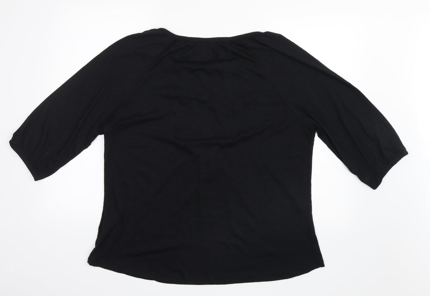 Womens UK Size XL Yessica Black Basic Blouse