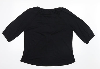 Womens UK Size XL Yessica Black Basic Blouse