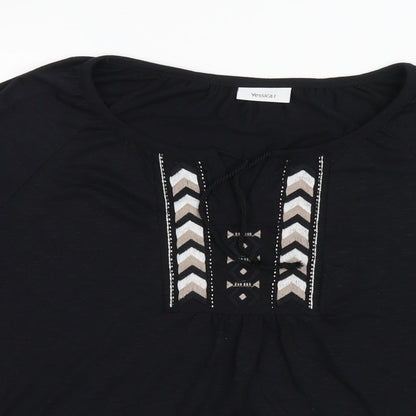 Womens UK Size XL Yessica Black Basic Blouse
