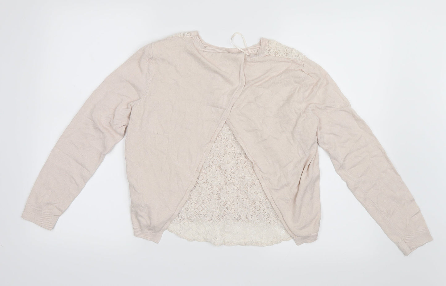 Dorothy Perkins Womens Pink  Knit Pullover Jumper Size 8  - Lace