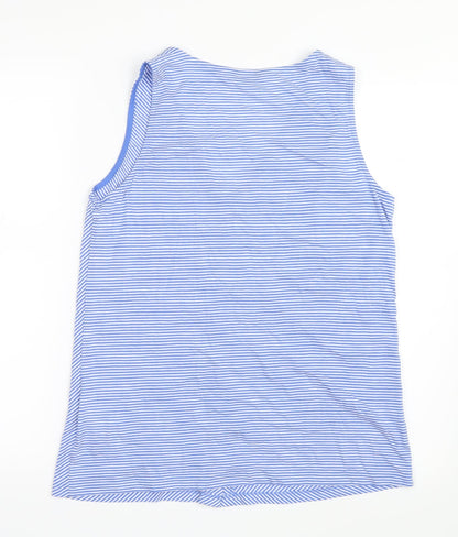Womens UK Size 12 M&Co Blue Basic Button-Up