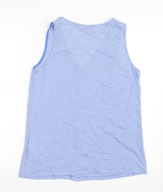 Womens UK Size 12 M&Co Blue Basic Button-Up