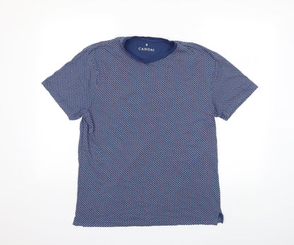 canda Mens Blue Geometric   T-Shirt Size S