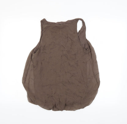 Womens UK Size M Phase Eight Brown Basic Blouse