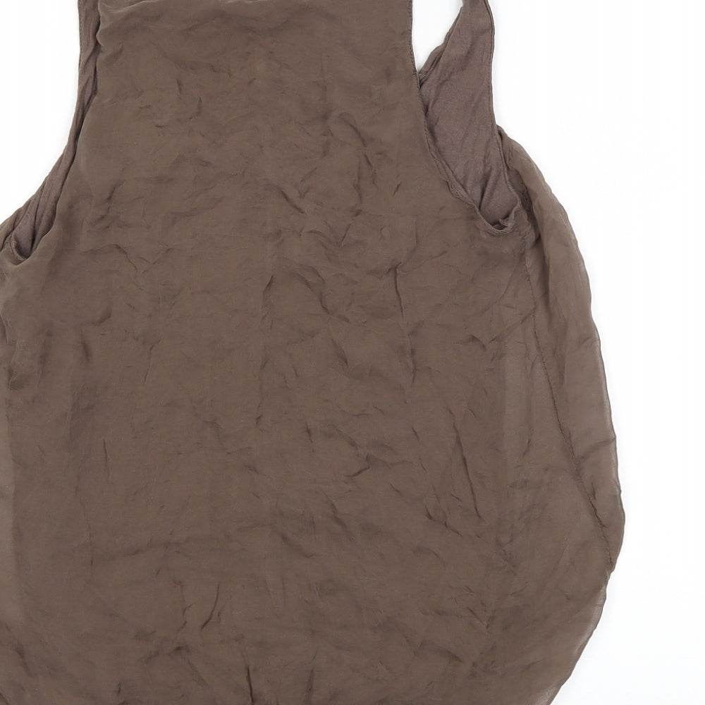 Womens UK Size M Phase Eight Brown Basic Blouse