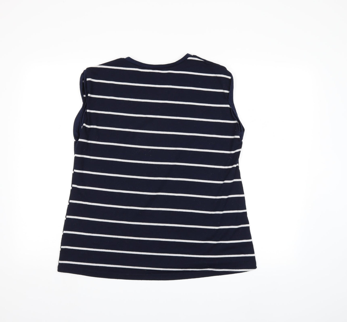 cross roads Womens Blue Striped  Basic T-Shirt Size S