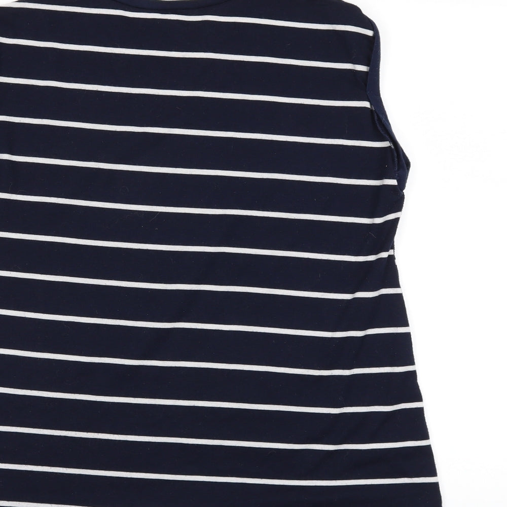 cross roads Womens Blue Striped  Basic T-Shirt Size S