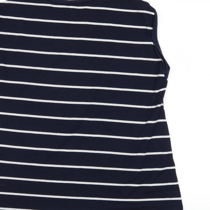 cross roads Womens Blue Striped  Basic T-Shirt Size S