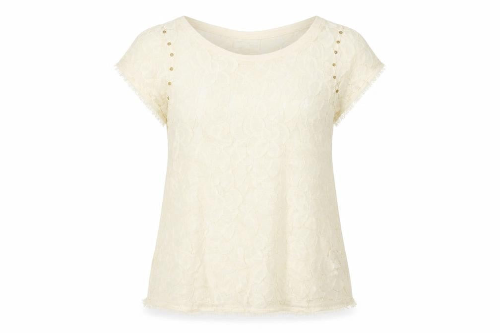 Womens UK Size M Zara Ivory Basic T-Shirt