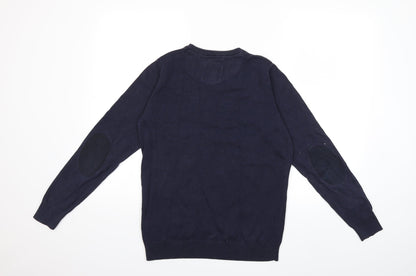 quaterback Mens Blue   Pullover Jumper Size S