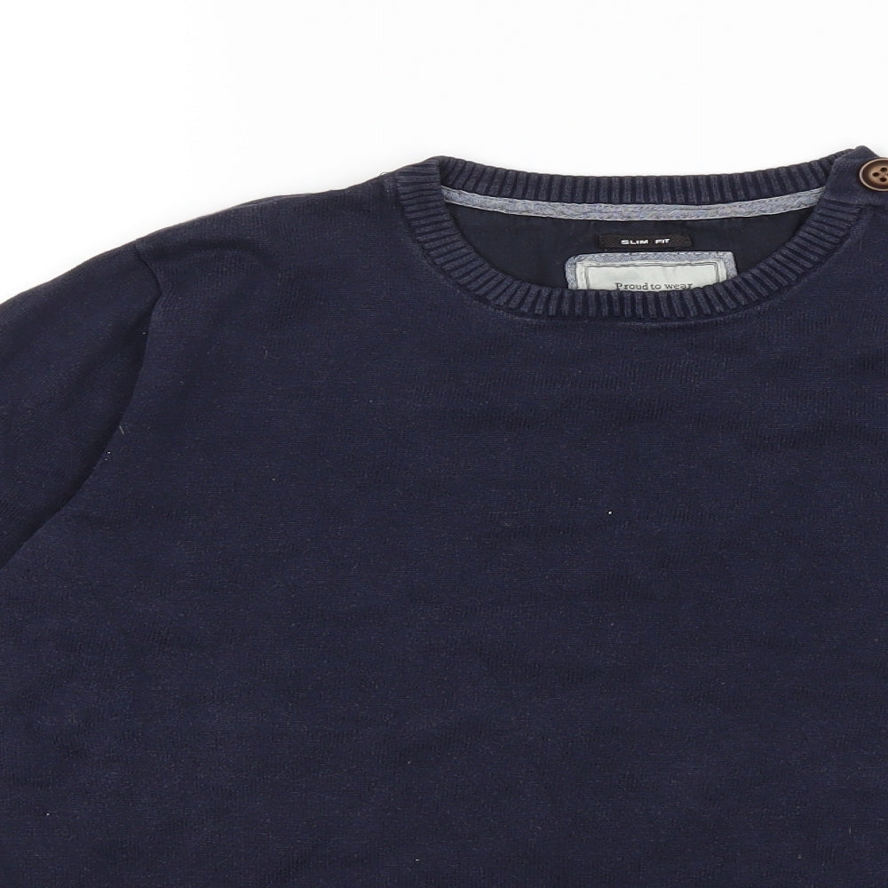 quaterback Mens Blue   Pullover Jumper Size S