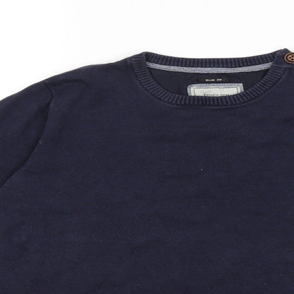 quaterback Mens Blue   Pullover Jumper Size S