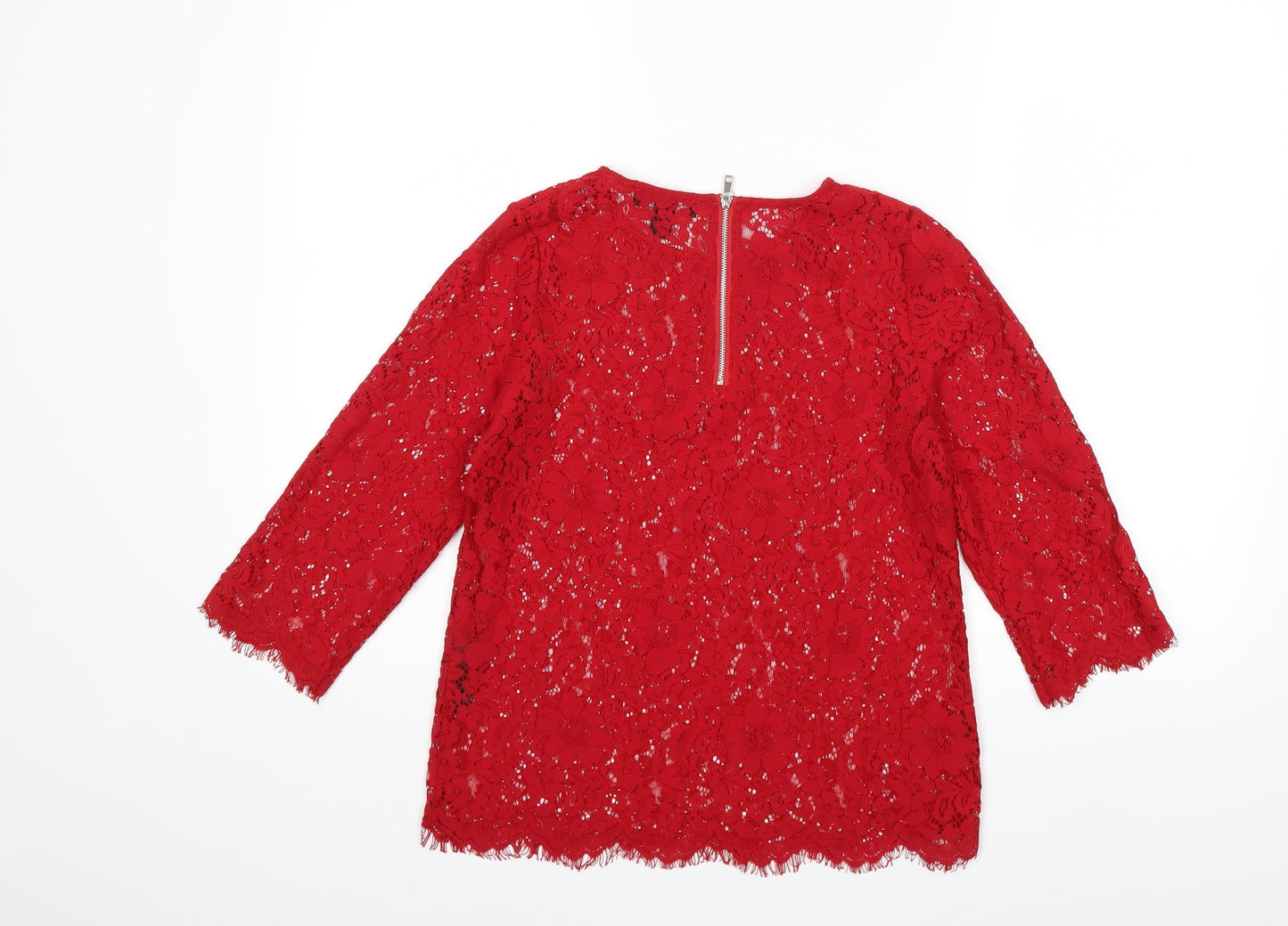 Womens UK Size 8 New Look Red Basic T-Shirt