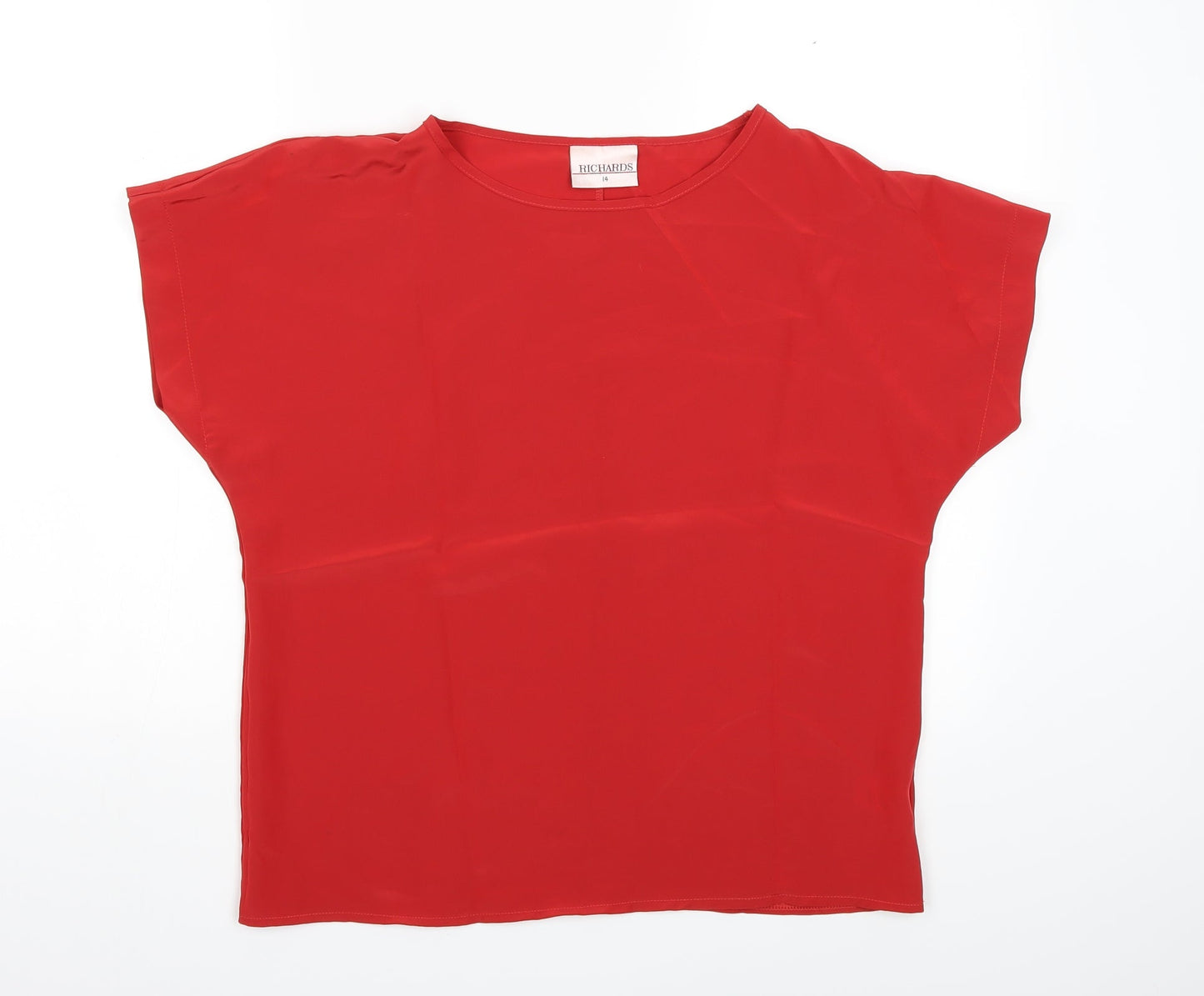 Womens UK Size 14 Richards Red Basic T-Shirt