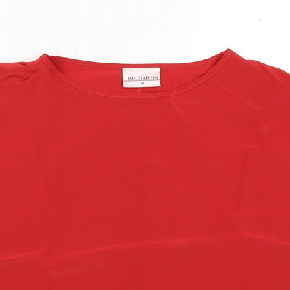 Womens UK Size 14 Richards Red Basic T-Shirt