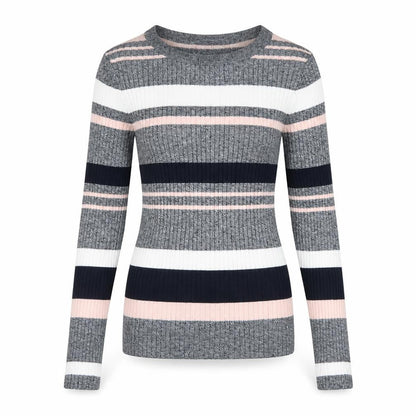 H&M Womens Grey Striped Knit Pullover Jumper Size XS