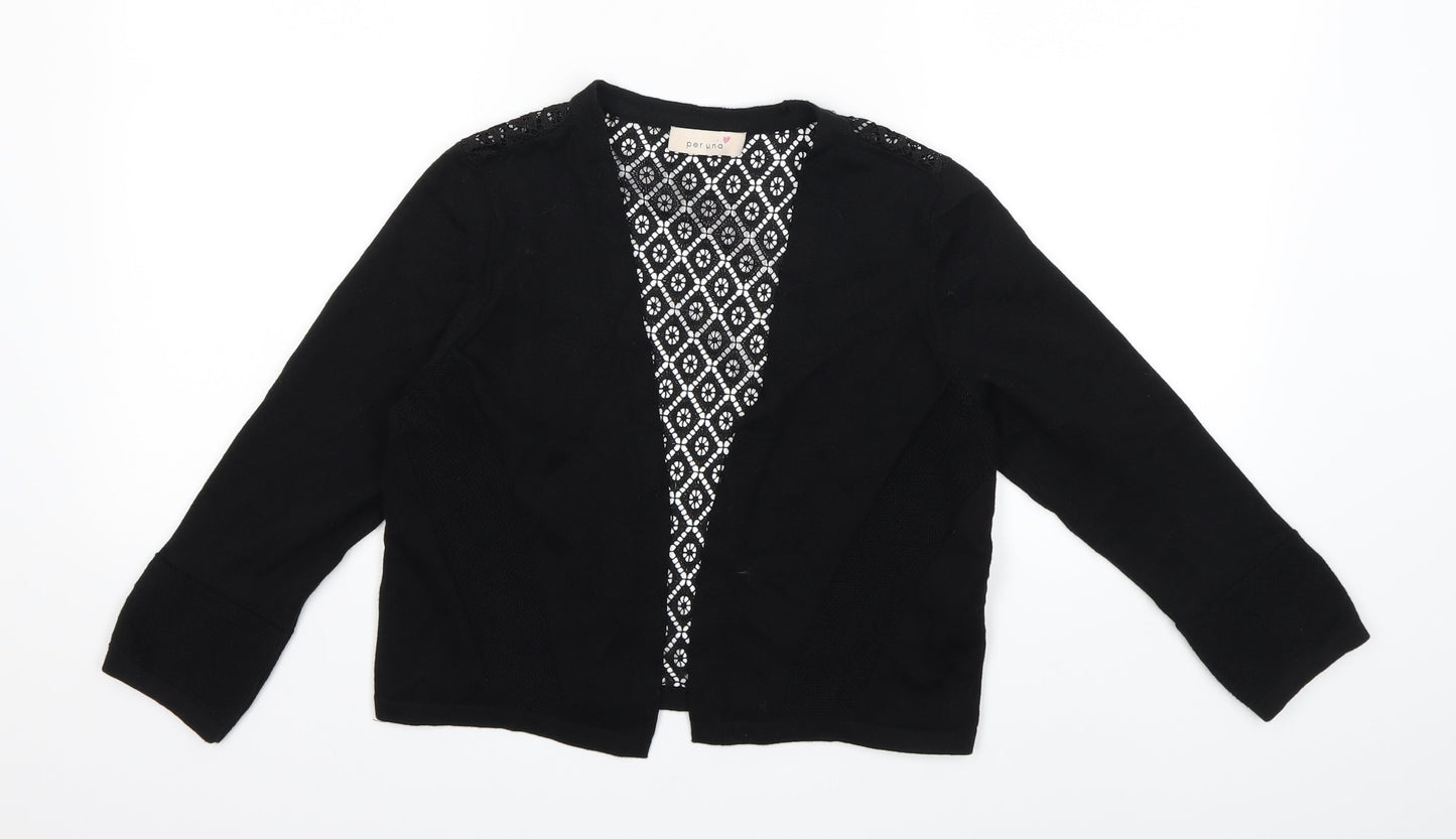 Per Una Womens Black  Knit Cardigan Jumper Size 10