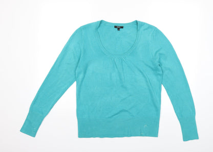 Papaya Womens Blue  Knit Pullover Jumper Size 14