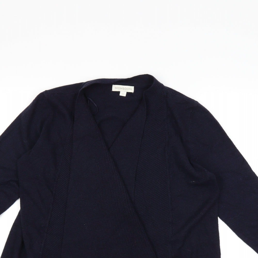 Monsoon Womens Blue  Knit Cardigan Jumper Size S