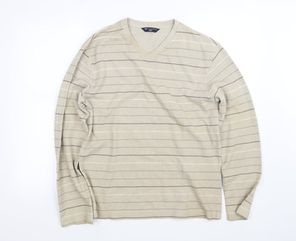 Mens UK Size S Marks and Spencer Beige Pullover Sweatshirt