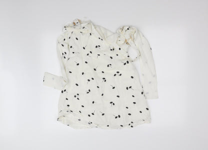 Dot & X Womens White   Fit & Flare  Size 8