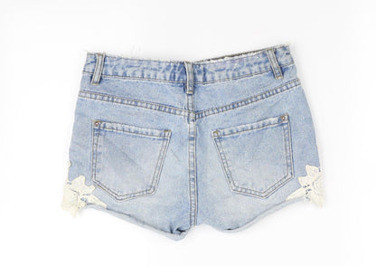 deniem co Womens Blue   Hot Pants Shorts Size 8