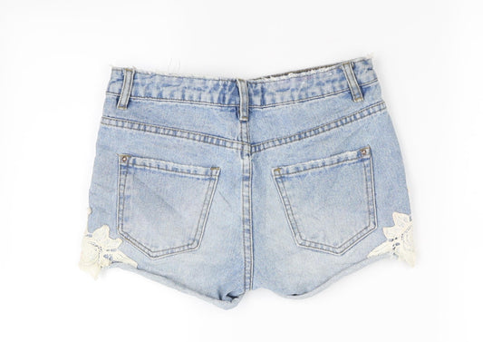 deniem co Womens Blue   Hot Pants Shorts Size 8