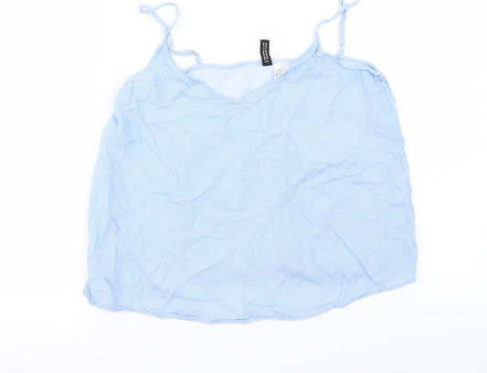 Womens UK Size 6 H&M Blue Cropped Blouse