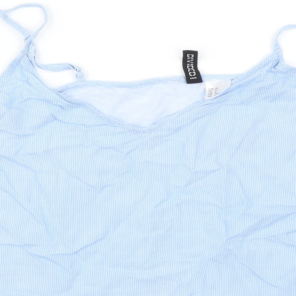 Womens UK Size 6 H&M Blue Cropped Blouse
