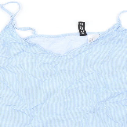 Womens UK Size 6 H&M Blue Cropped Blouse