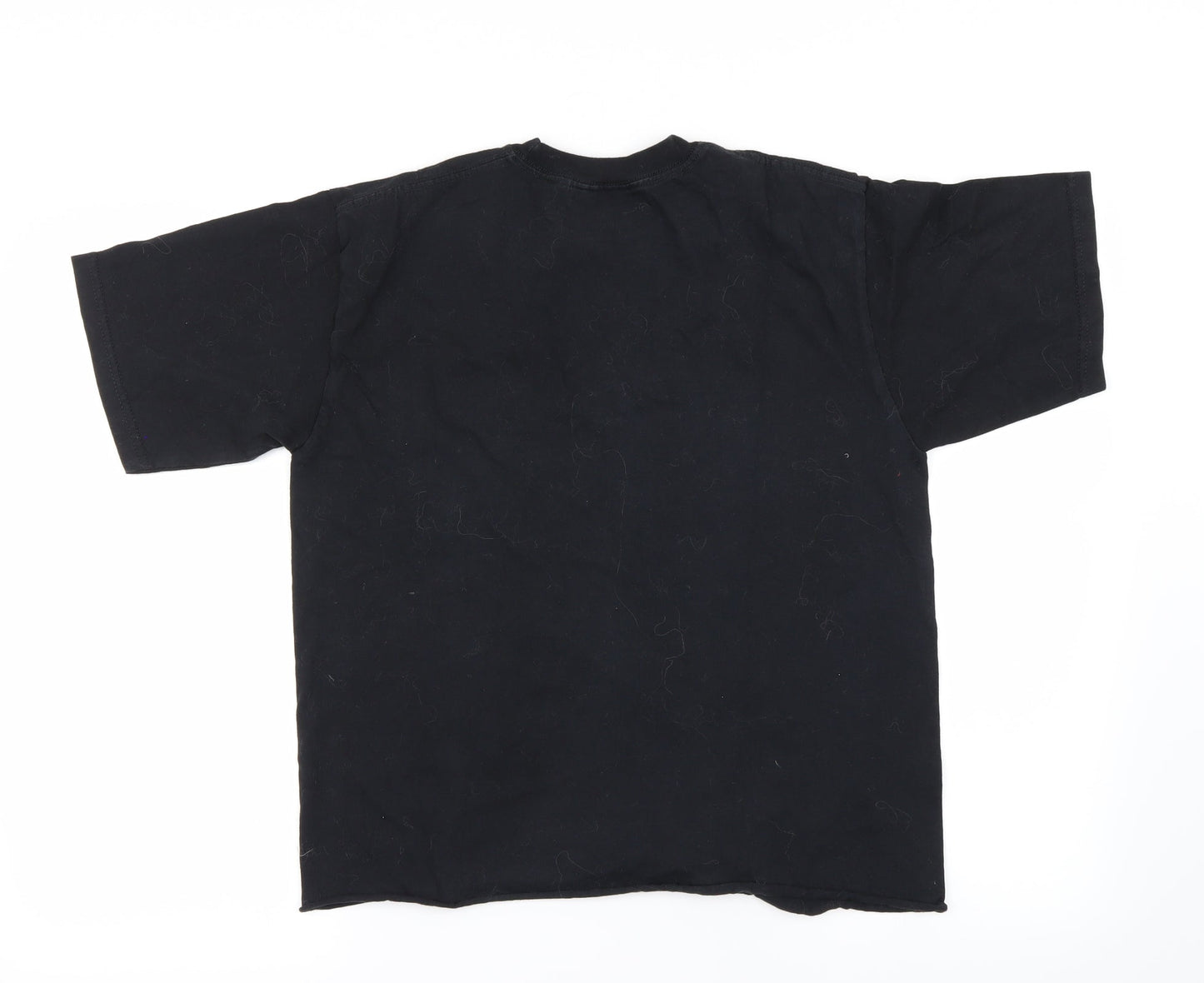 Womens UK Size S Preworn Black Cropped T-Shirt