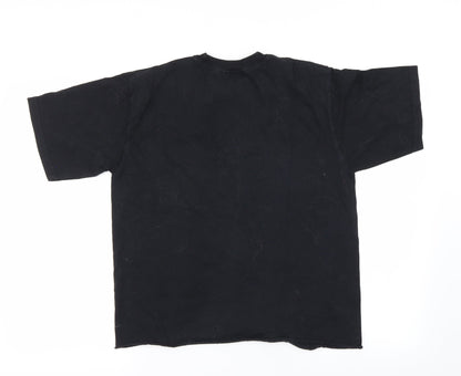 Womens UK Size S Preworn Black Cropped T-Shirt