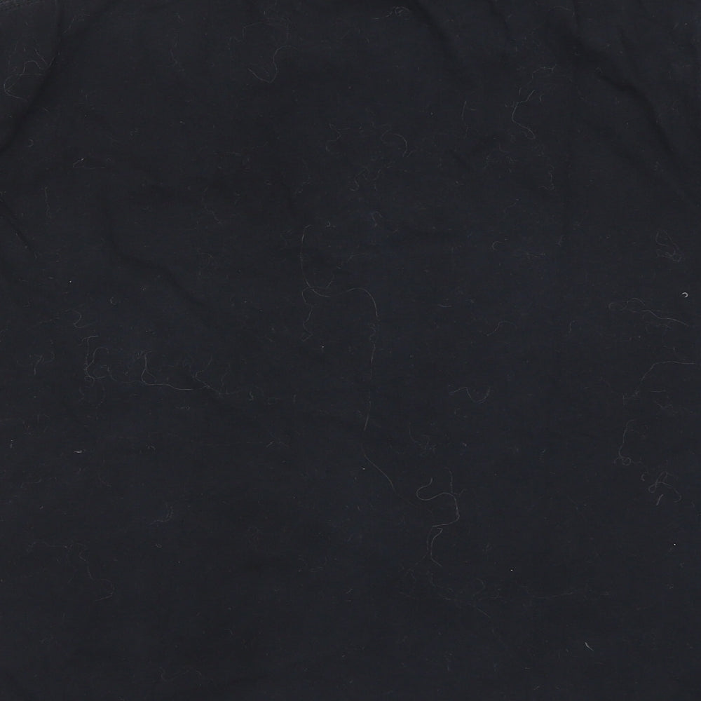 Womens UK Size S Preworn Black Cropped T-Shirt