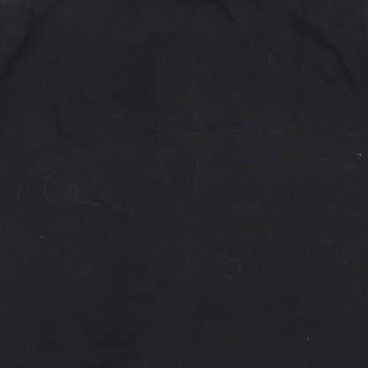 Womens UK Size S Preworn Black Cropped T-Shirt