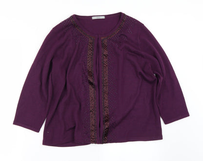 Marks and Spencer Womens Purple   Cardigan Jumper Size 10